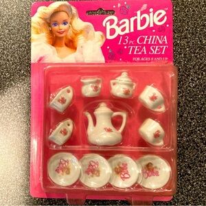 NIP BARBIE Vintage 1992 Barbie China Tea Set.
13 piece set made of real china!